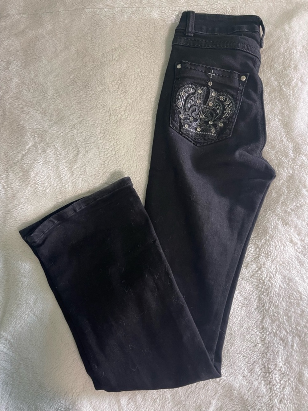 Black Embellished Pocket Women Jeans